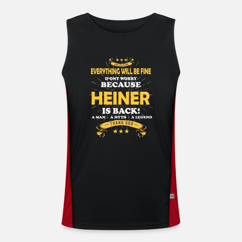 Everything will be fine Heiner Is back Funktionelles Kontrast-Tank Top für Männer 