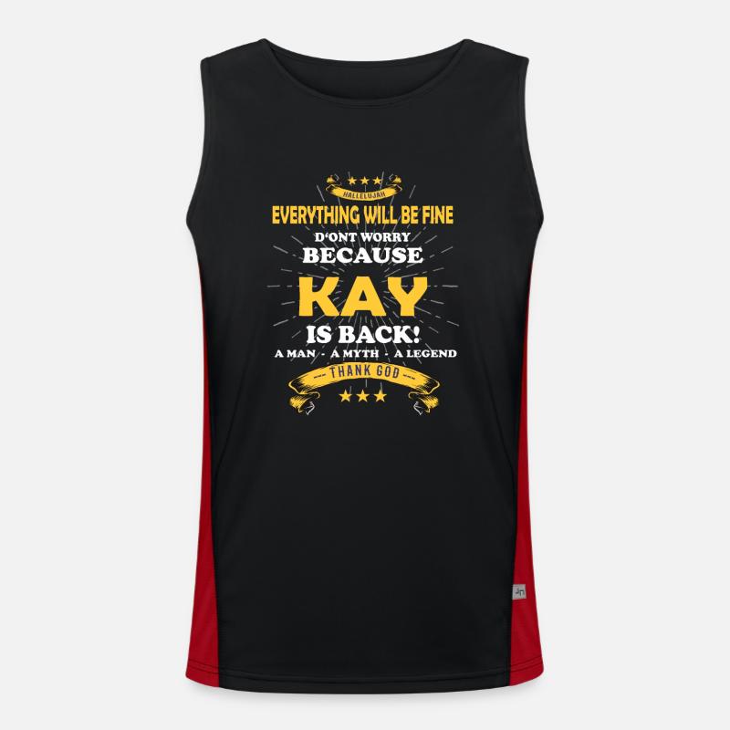 Everything will be fine Kay Is back Funktionelles Kontrast-Tank Top für Männer 