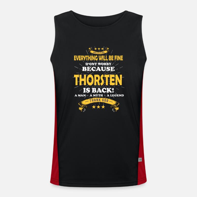 Everything will be fine Thorsten Is back Funktionelles Kontrast-Tank Top für Männer 