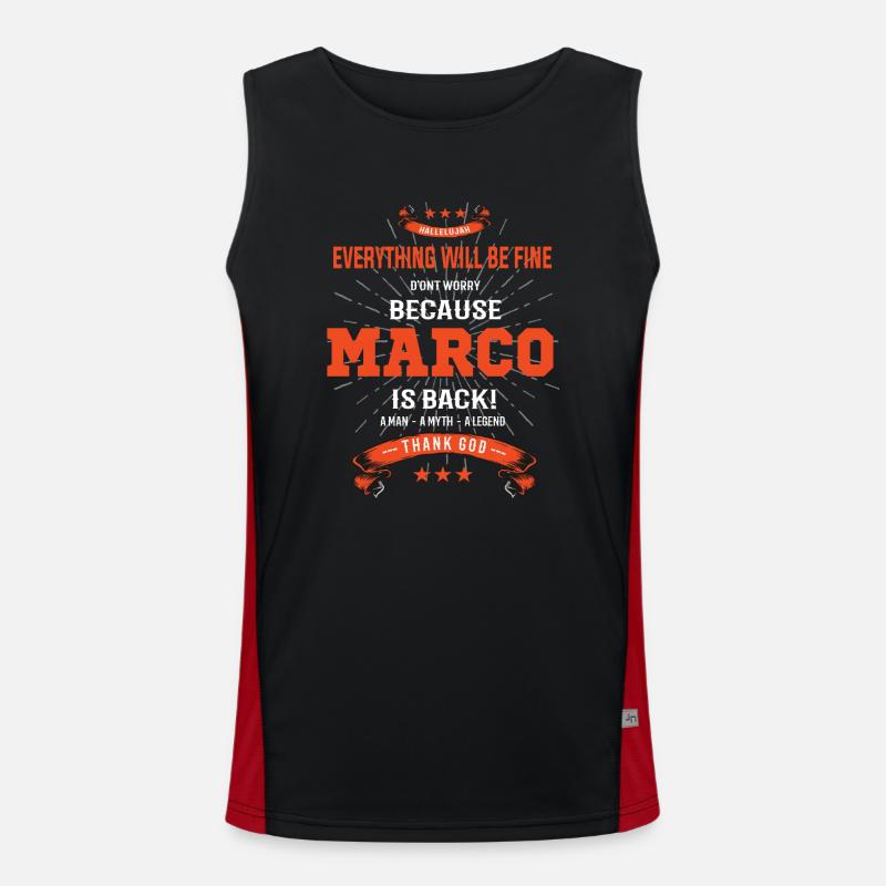 Everything will be fine Marco Is back Men's Functional Contrast Tank Top 