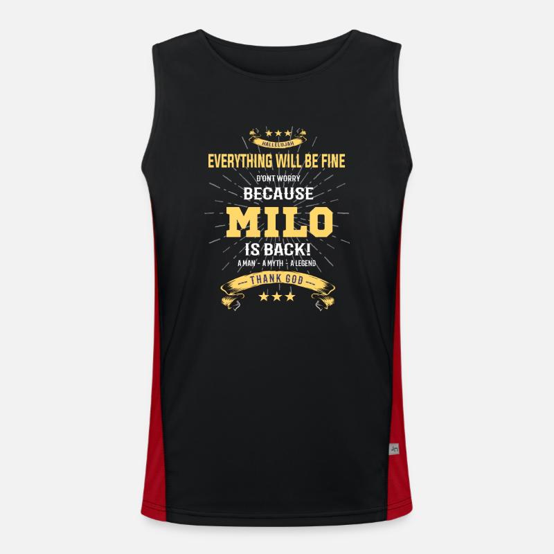 Everything will be fine Milo Is back Funktionelles Kontrast-Tank Top für Männer 