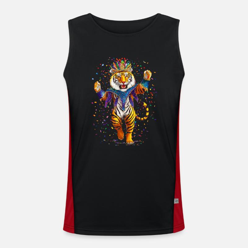 Tiger Mardi Gras Carnival Men's Functional Contrast Tank Top 