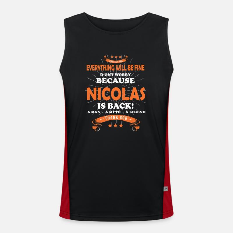 Everything will be fine Nicolas Is back Funktionelles Kontrast-Tank Top für Männer 