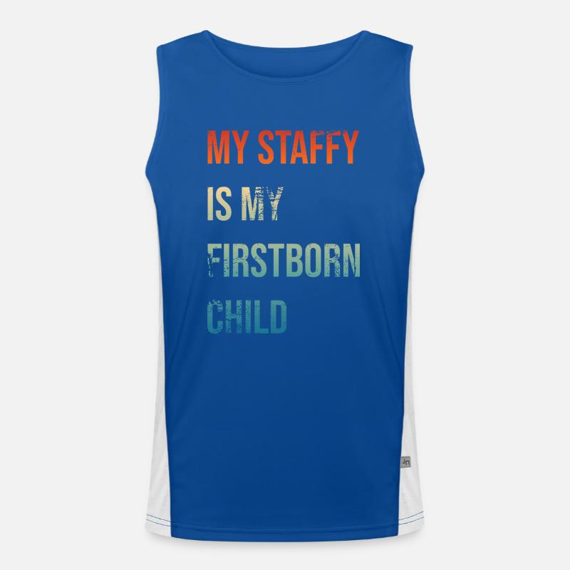 Staffy Firstborn Funktionelles Kontrast-Tank Top für Männer 