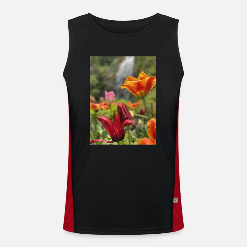 Tulips colorful Men's Functional Contrast Tank Top 