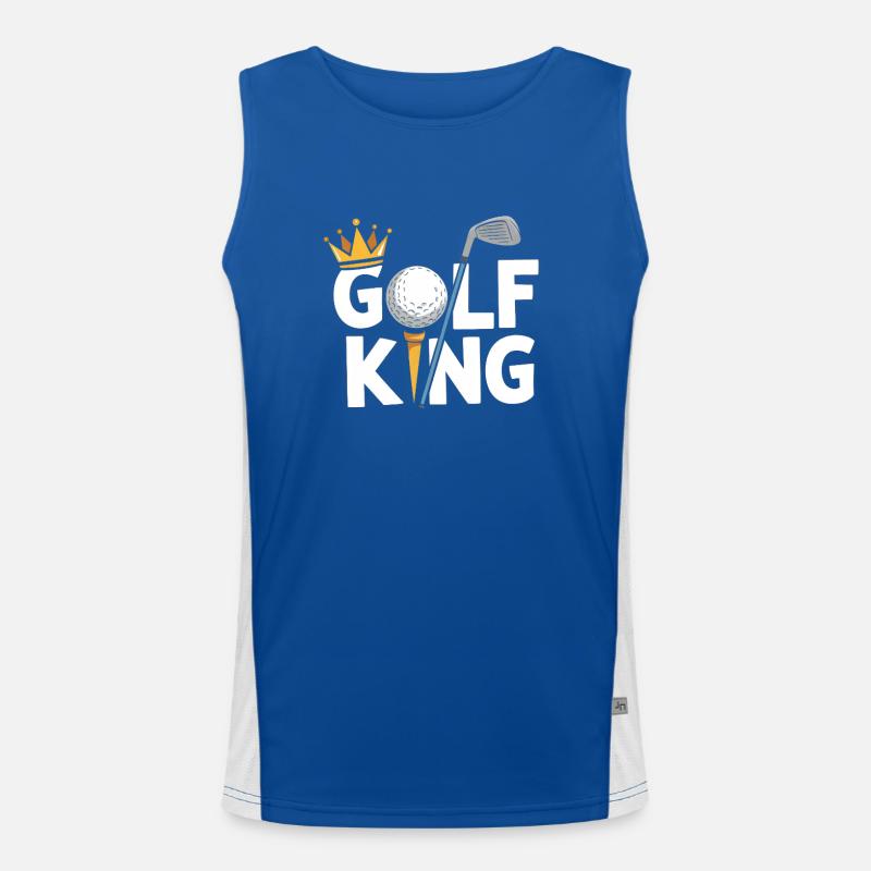Funny Golfing Player Fathers Day Golf Lover Boys Men's Functional Contrast Tank Top 