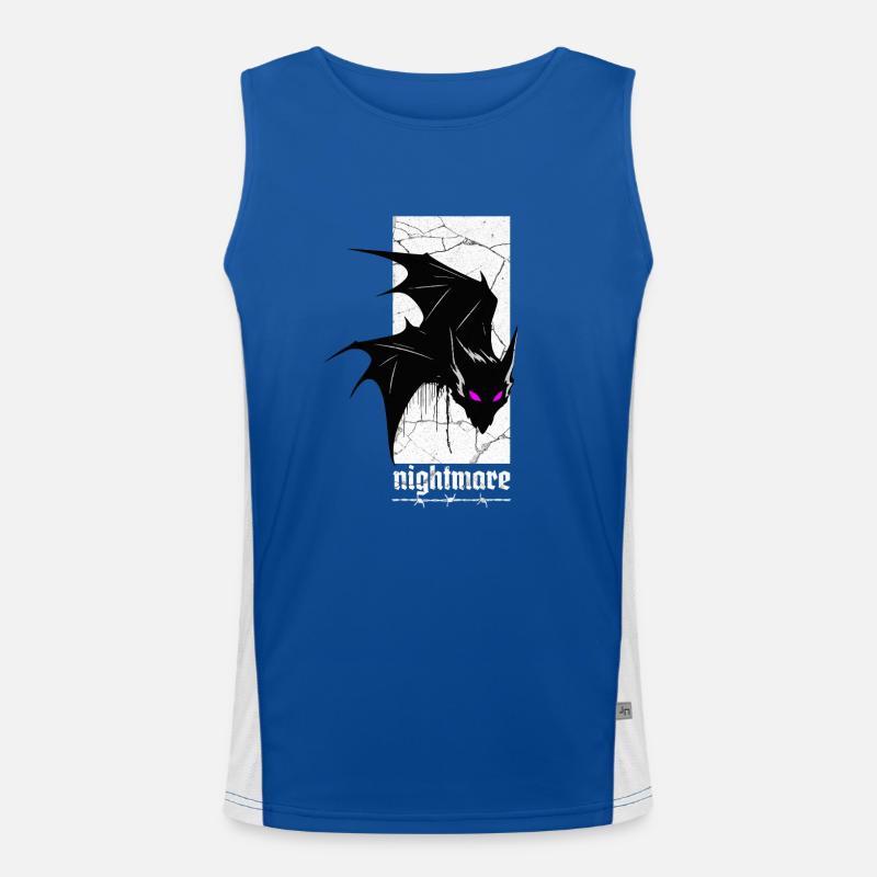 Nightmare Bat – Gothic Horror Vampire Creature Art Men's Functional Contrast Tank Top 