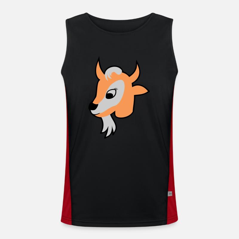 Goat Goat Head bitch - Men's Functional Contrast Tank Top  - black/red