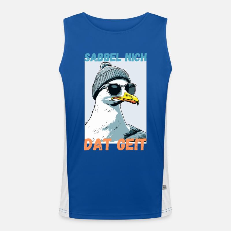 Sabbel nich dat geit Hamburg Dialekt Möwe Lustig Funktionelles Kontrast-Tank Top für Männer 