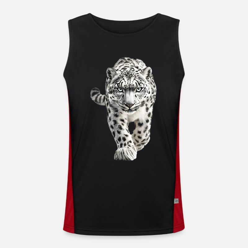 Schneeleopard Funktionelles Kontrast-Tank Top für Männer 