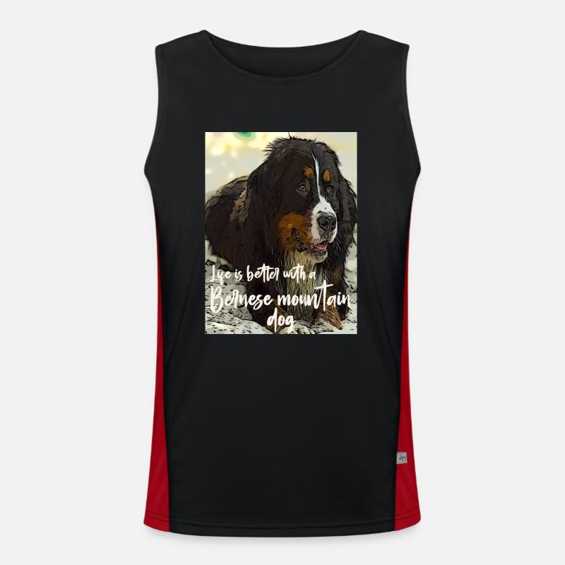 Bernese Mountain Dog Men's Functional Contrast Tank Top 