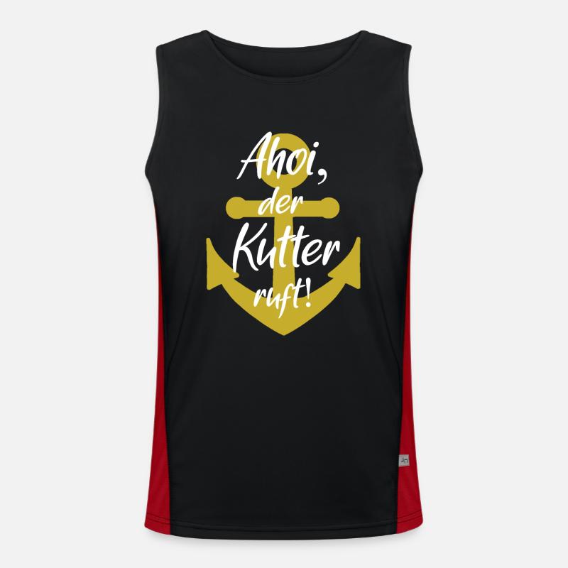 Ahoi der kutter ruft Funktionelles Kontrast-Tank Top für Männer 