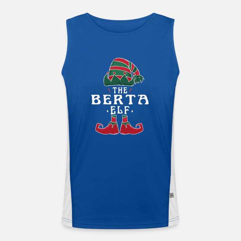 Berta Elf Family Matching Group Christmas Mom Dad Men's Functional Contrast Tank Top 