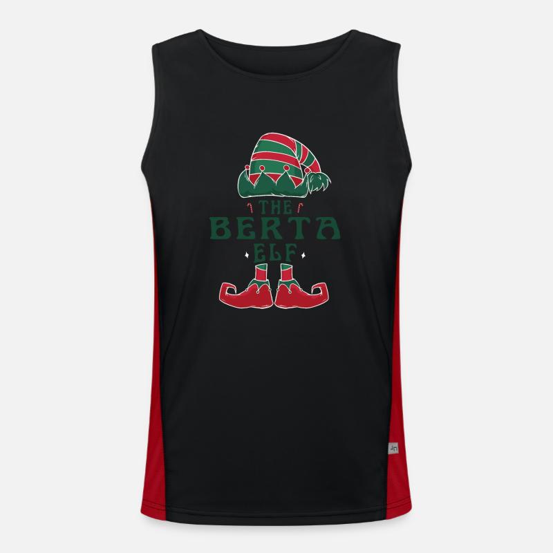 Le pyjama Berta Elf pour des vacances de Noël amusantes Débardeur respirant contrasté Homme 