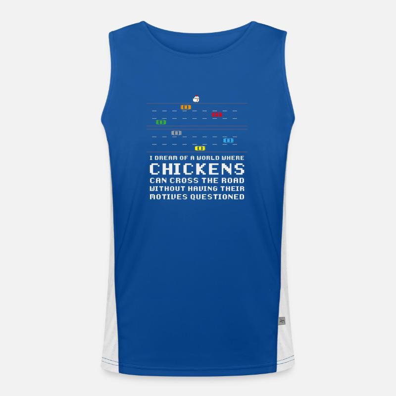 Ich träume von einer Welt, in der Hühner die Funktionelles Kontrast-Tank Top für Männer 