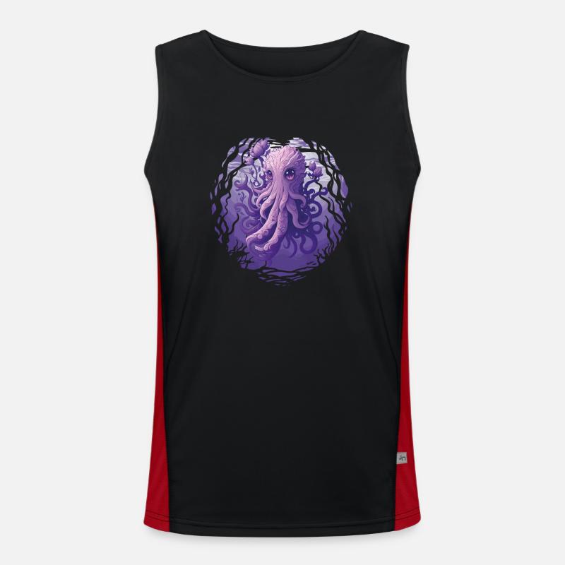 Super Cute Kraken Octopus Pink Palette Men's Functional Contrast Tank Top 