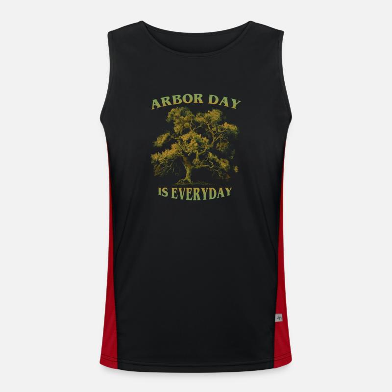 Arbor Day is Everyday Earth Planet Anniversary Men's Functional Contrast Tank Top 