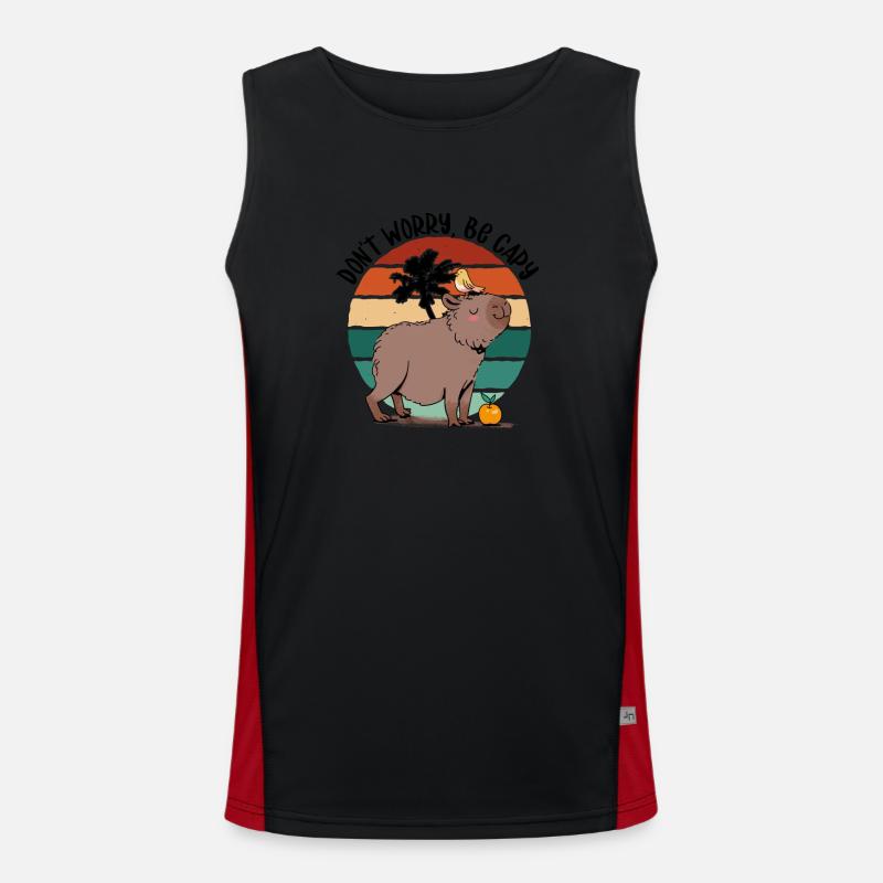 Süß Mach dir keine Sorgen, sei Cappy Capybara Funktionelles Kontrast-Tank Top für Männer 
