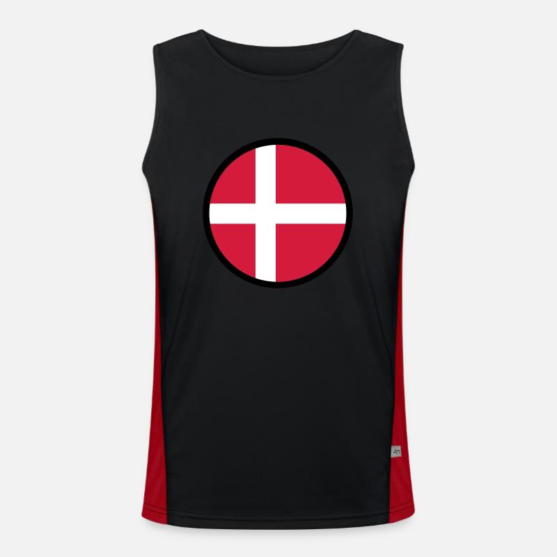 Marked by Denmark - Men's Functional Contrast Tank Top  - black/red