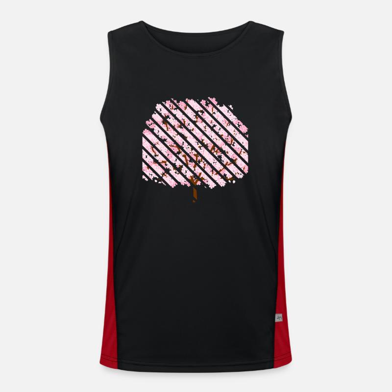 Cherry blossom in spring Men's Functional Contrast Tank Top 