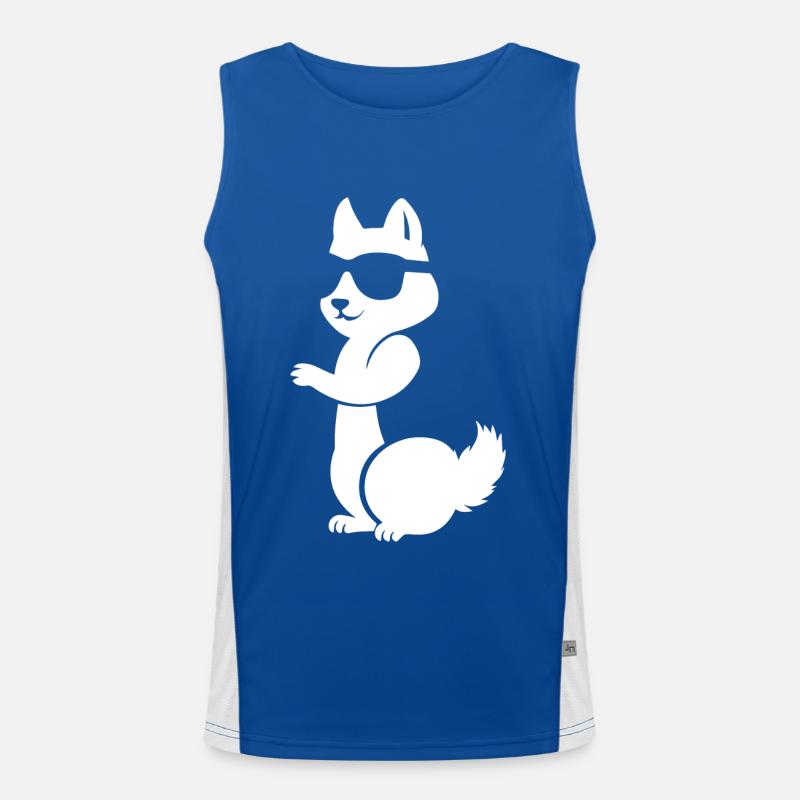 Lustiges Eichhörnchen mit Sonnenbrille Eichhörnchen Funktionelles Kontrast-Tank Top für Männer 