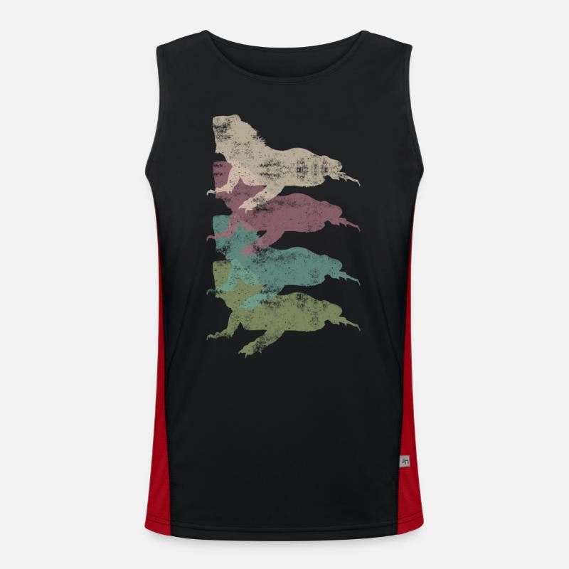 Retro Lizard Lizard - Men's Functional Contrast Tank Top  - black/red