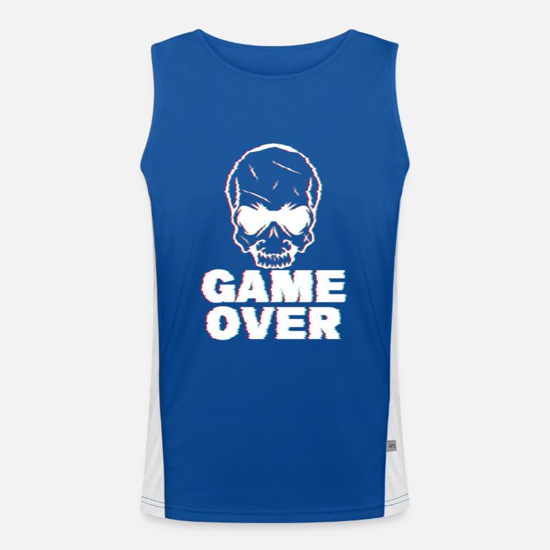 Game Over Glitch Funktionelles Kontrast-Tank Top für Männer 