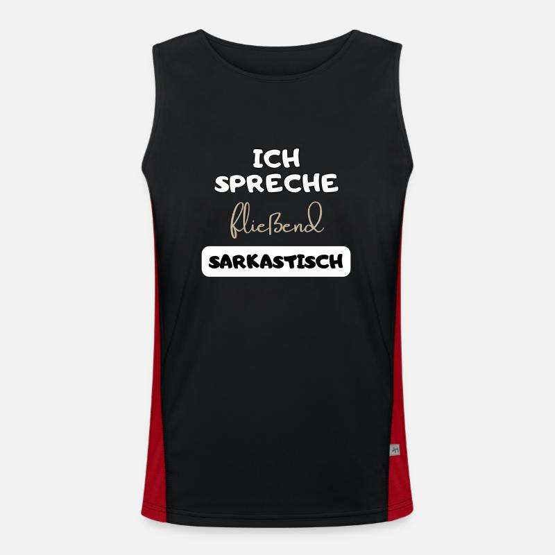 lustiger Spruch Ich spreche fließend Geschenk Idee Funktionelles Kontrast-Tank Top für Männer 