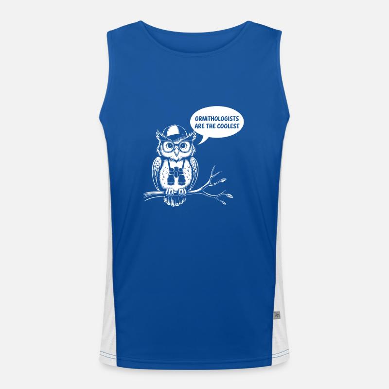 Ornithologen sind die Coolsten lustige Eule Funktionelles Kontrast-Tank Top für Männer 