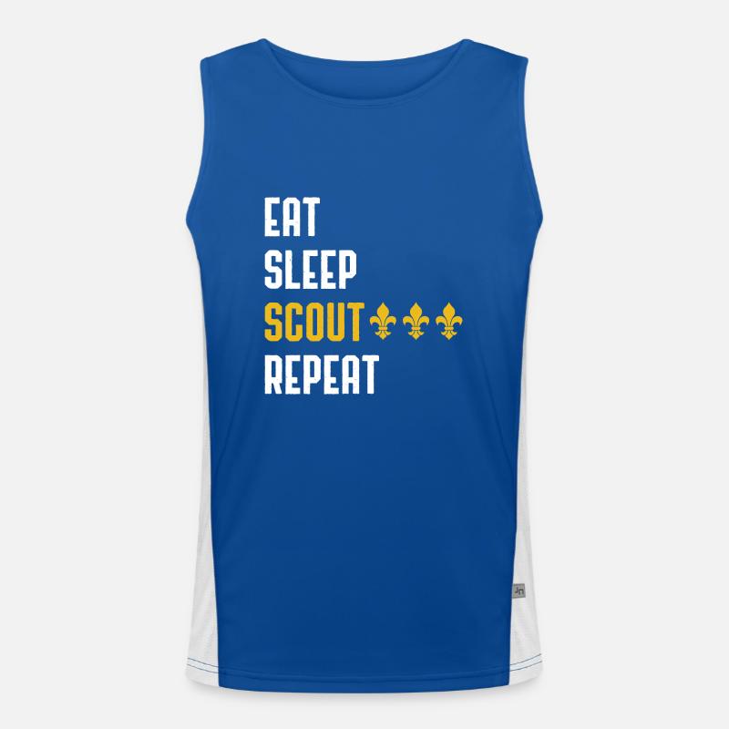 East Sleep Scout Repeat Scouting Geschenkidee Funktionelles Kontrast-Tank Top für Männer 