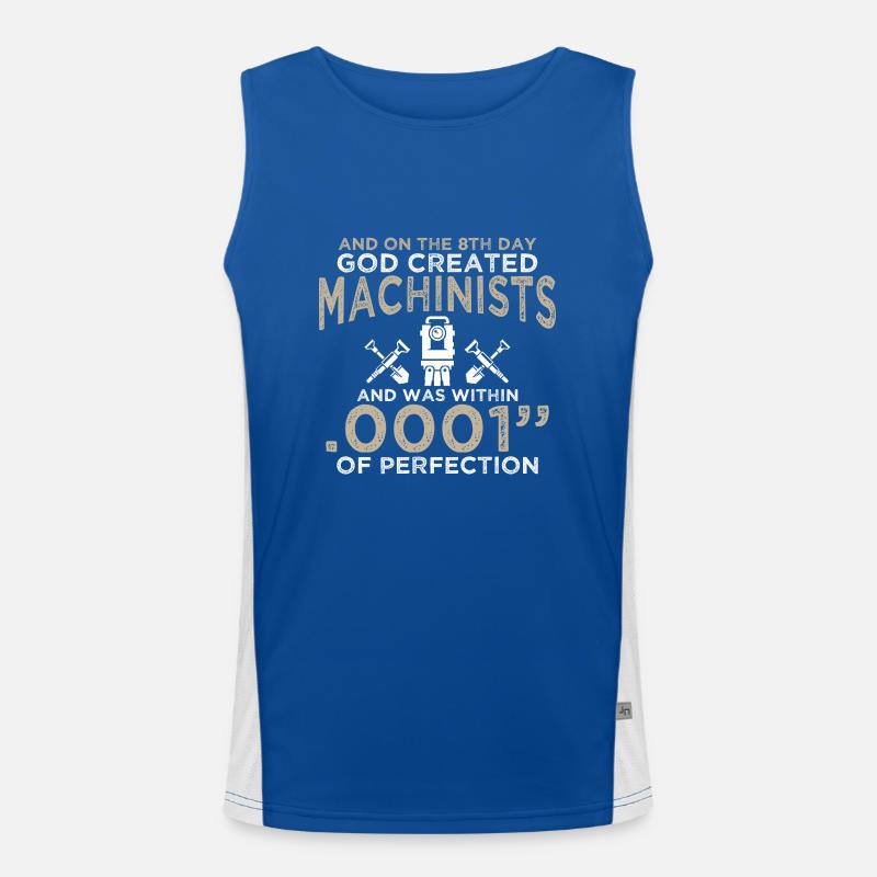 Machinist, Because Engineers Need Heroes Too Gift Men's Functional Contrast Tank Top 