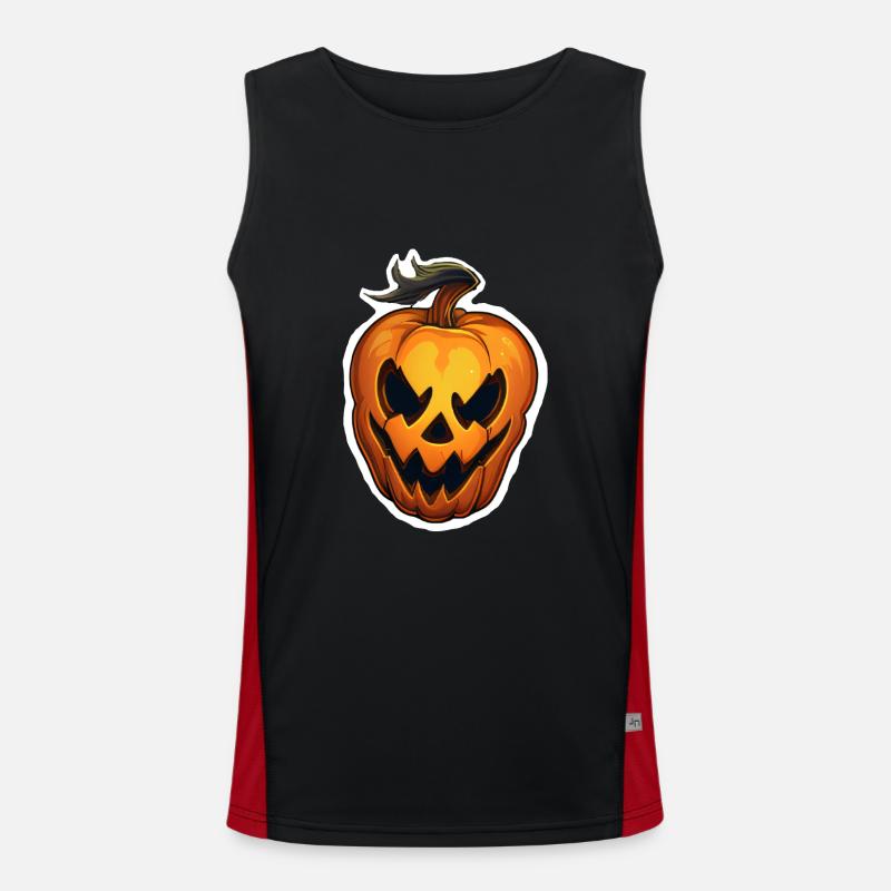 Evil Halloween Pumpkin Men's Functional Contrast Tank Top 