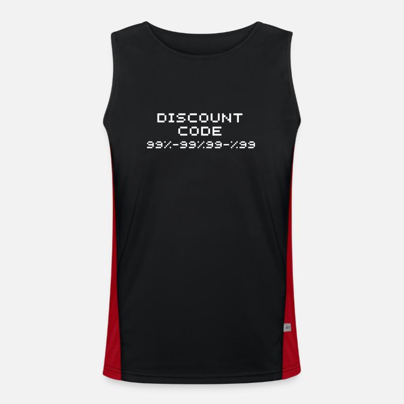 Rabattcode/Rabattcode 99 - Funktionelles Kontrast-Tank Top für Männer  - Schwarz/Rot
