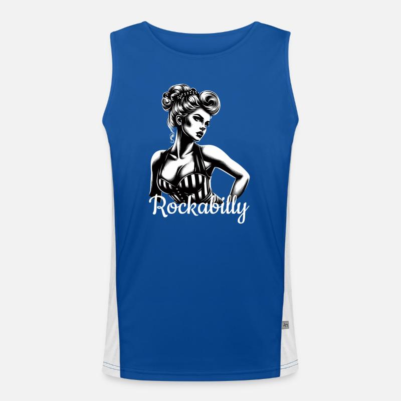 Rockabilly Frau Geschenk Funktionelles Kontrast-Tank Top für Männer 