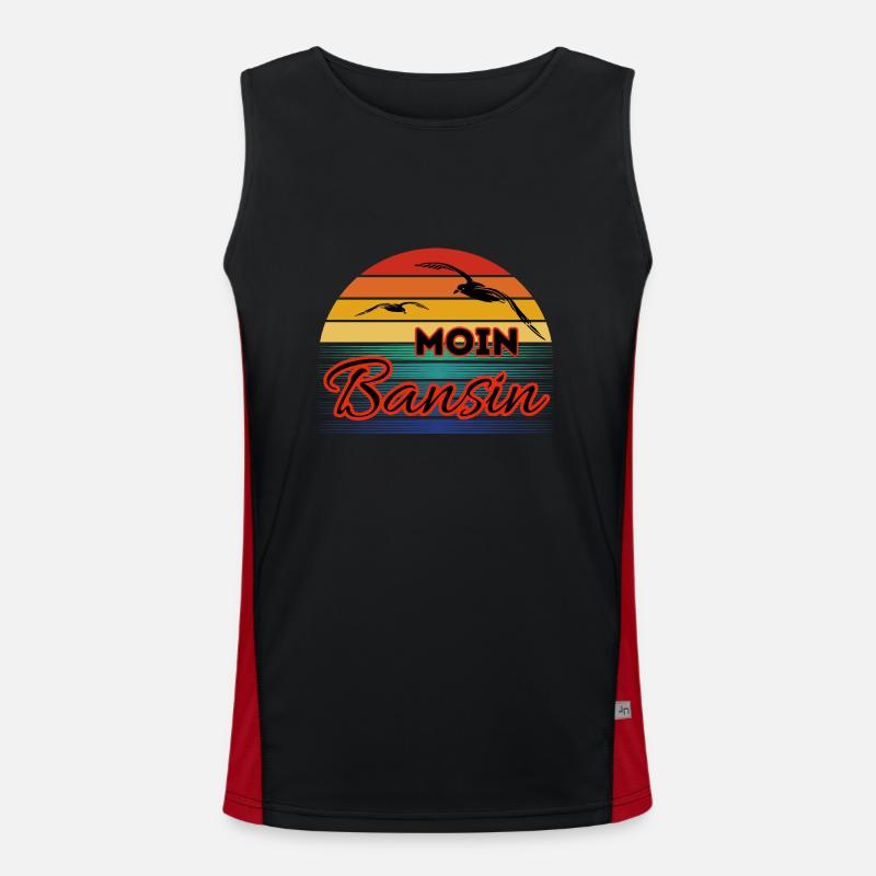 Moin Basin mit Möwe im Retro Style-Bansin Funktionelles Kontrast-Tank Top für Männer 