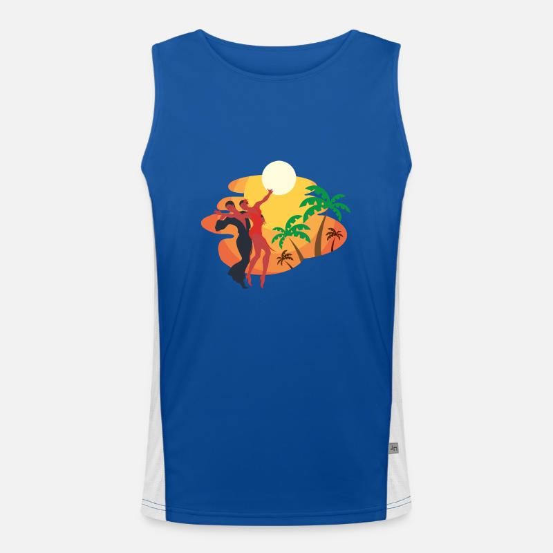 Salsa Dancing Dancing Couple Anniversaire Tropical Débardeur respirant contrasté Homme 