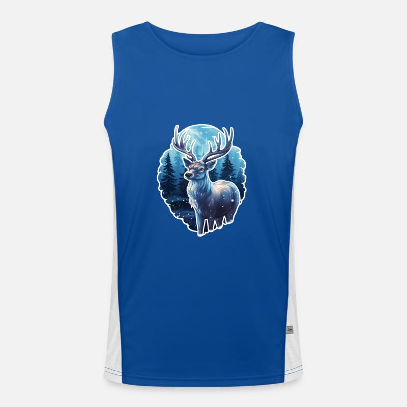 Deer in winter Men's Functional Contrast Tank Top 