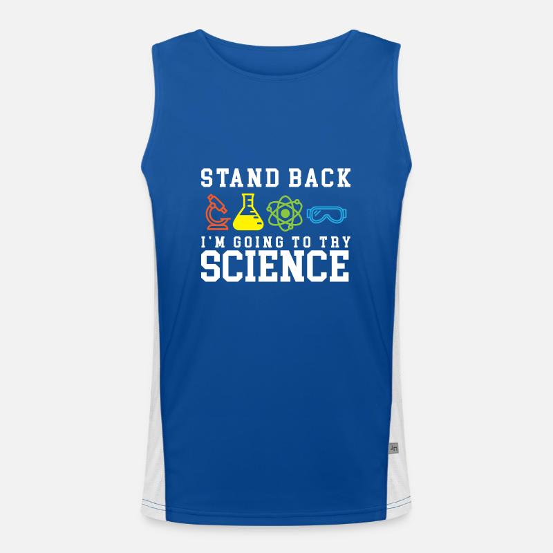 Stand Back Laboratory Experiment Gift Men's Functional Contrast Tank Top 