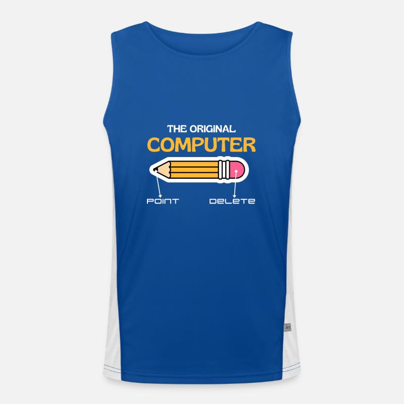 Der ursprüngliche Computer, Retro-Computerliebhaber Funktionelles Kontrast-Tank Top für Männer
