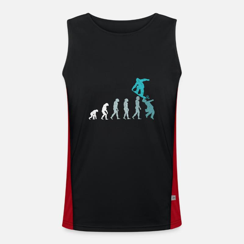Snowboarder Evolution Snowboarding Winter Sport Men's Functional Contrast Tank Top 