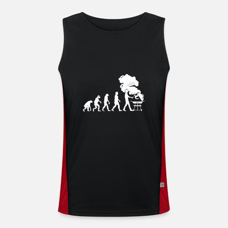 20200715 BBQ Evolution - Men's Functional Contrast Tank Top  - black/red