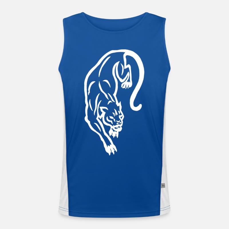 White panther silhouette Men's Functional Contrast Tank Top 