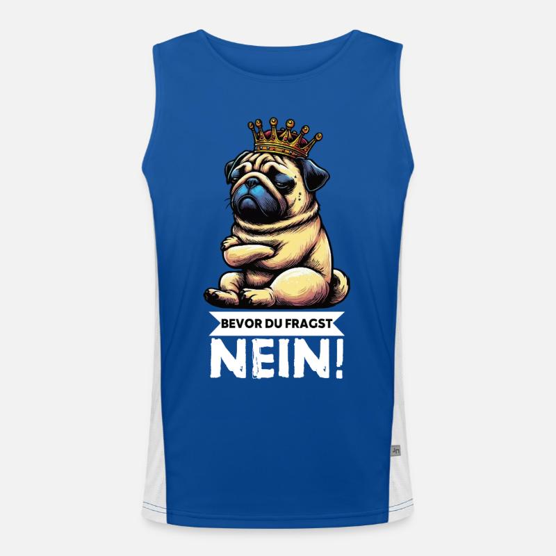 Bevor Du Fragst Mops Möpse Mopsbesitzer Mopshalter Funktionelles Kontrast-Tank Top für Männer 