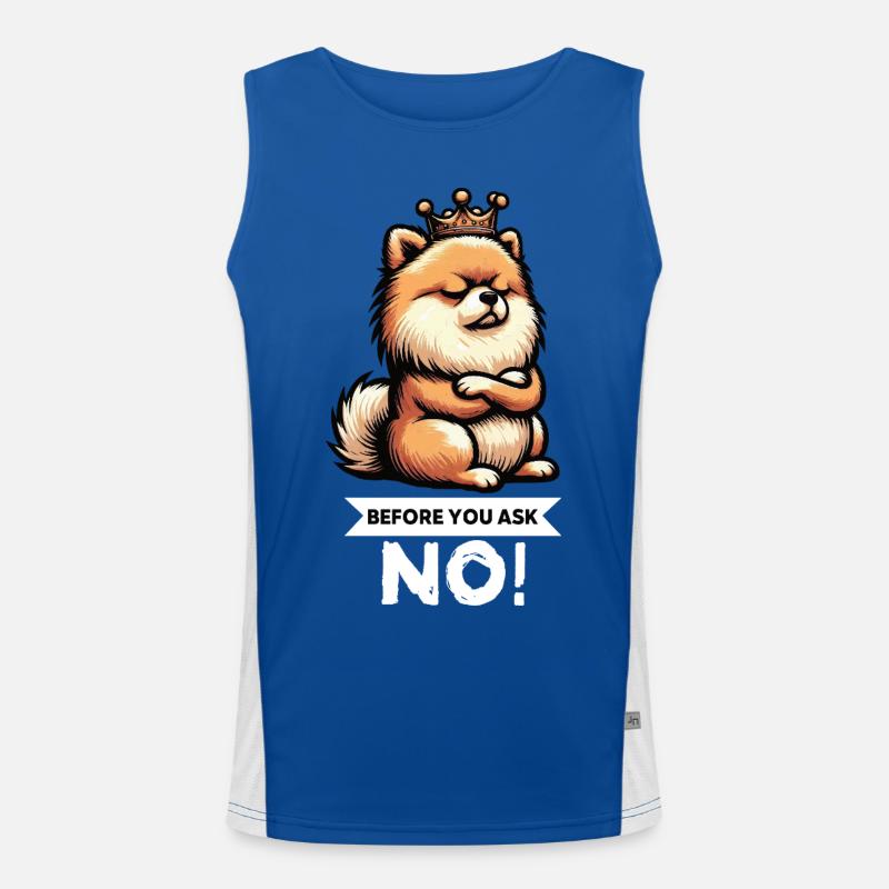 Before You Ask Zwergspitz Zwergspitze Spitzhund Funktionelles Kontrast-Tank Top für Männer 
