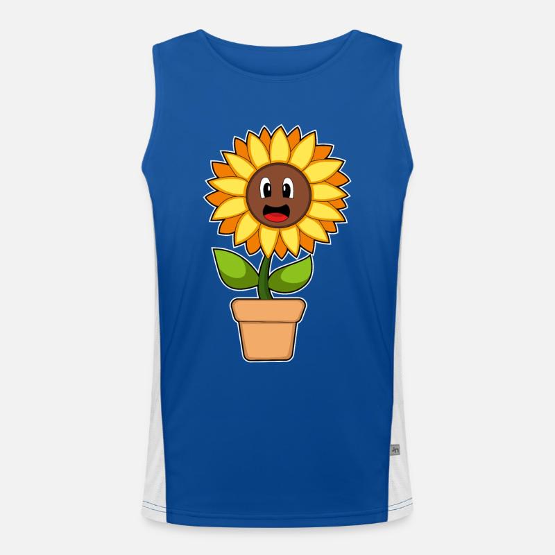 Bloempot Zonnebloembloemen Functionele contrasterende tanktop voor mannen 