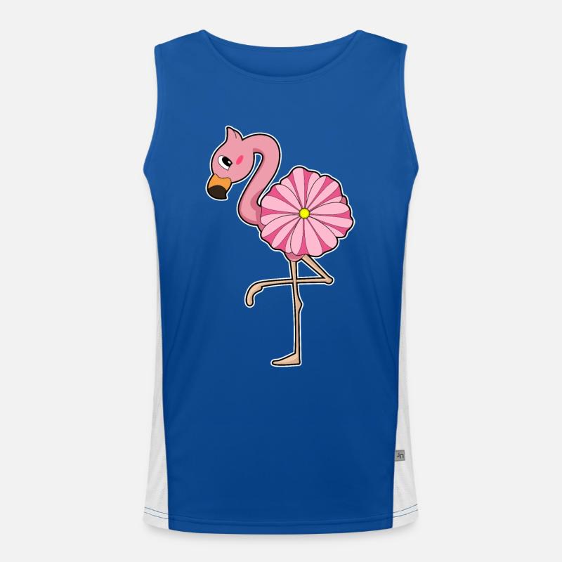 Flamingo Blume Funktionelles Kontrast-Tank Top für Männer 