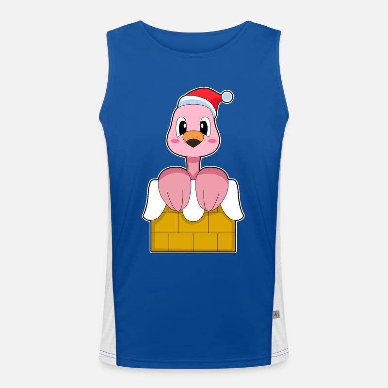 Mur de pierre de Noël flamant rose Débardeur respirant contrasté Homme 