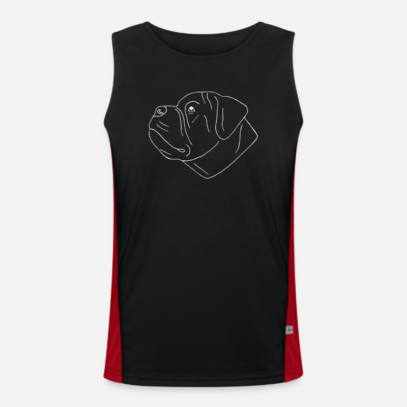 Bullmastiff Kopf Funktionelles Kontrast-Tank Top für Männer 