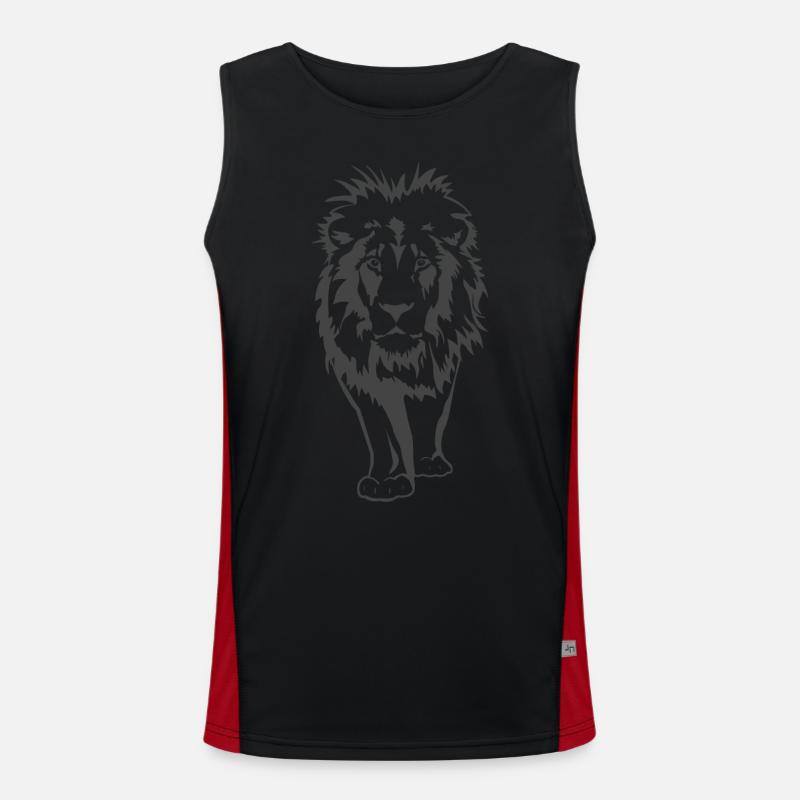 Löwe Stark Anmut König Geschenk Funktionelles Kontrast-Tank Top für Männer 