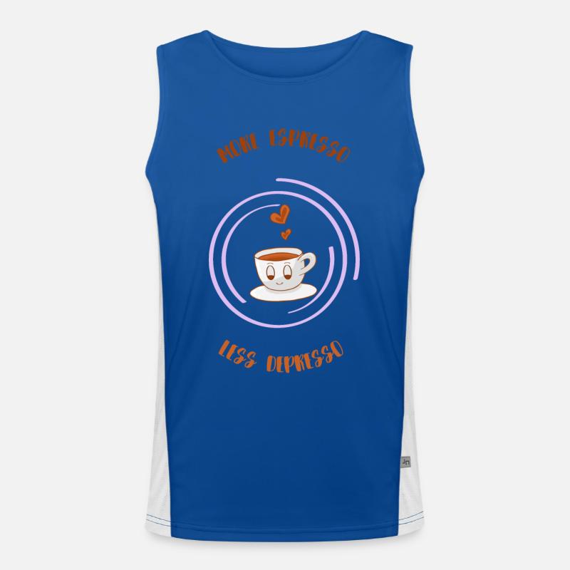 Espresso, Coffee, Kaffee, Latte, Geschenkidee, Fun Funktionelles Kontrast-Tank Top für Männer 